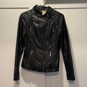 Michael Kors leather motorcycle jacket.